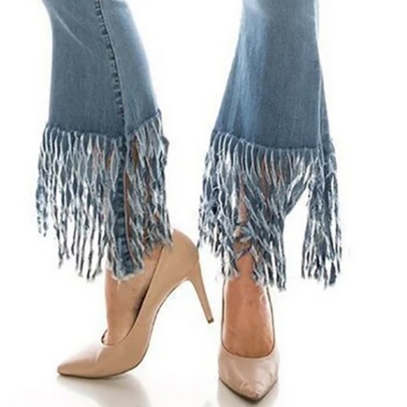 LAST PAIR AVAILABLE- Fringe bell bottom jeans by Daisy - Picture 10 of 15